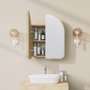Hanah Home Armario de Baño Beige 50x45x12 cm con Espejo 70x60x2 cm Calidad Duradera